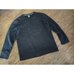 Athletic Works Boys Black Fleece Lined Crew Neck Sweatshirt Husky Large (10-12)